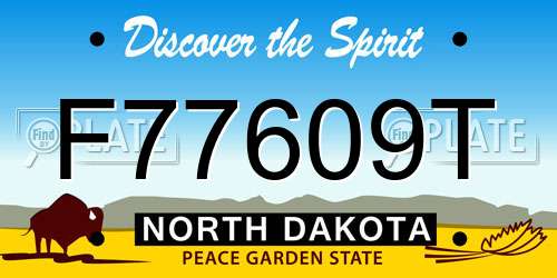 F77609T North Dakota License Plate