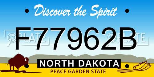 F77962B North Dakota License Plate