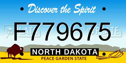 F779675 North Dakota License Plate