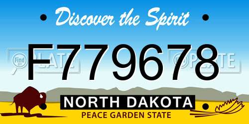 F779678 North Dakota License Plate