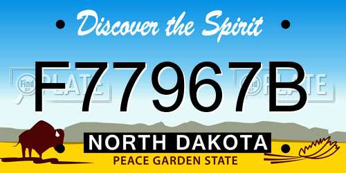 F77967B North Dakota License Plate