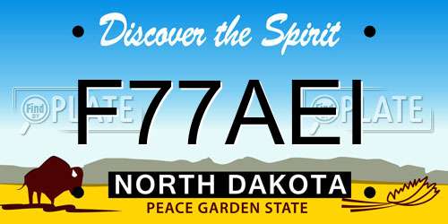 F77AEI North Dakota License Plate