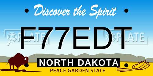 F77EDT North Dakota License Plate