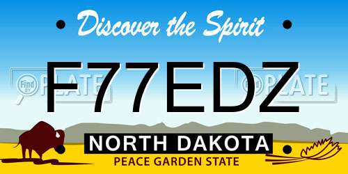 F77EDZ North Dakota License Plate