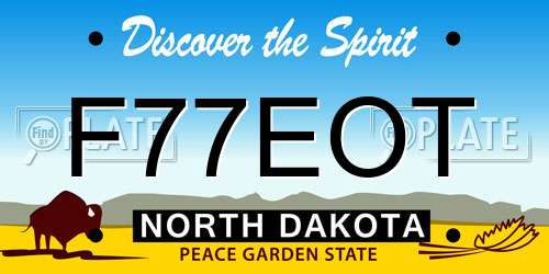 F77EOT North Dakota License Plate