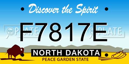 F7817E North Dakota License Plate