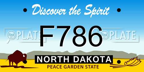 F786 North Dakota License Plate
