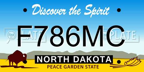 F786MC North Dakota License Plate