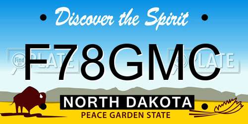 F78GMC North Dakota License Plate