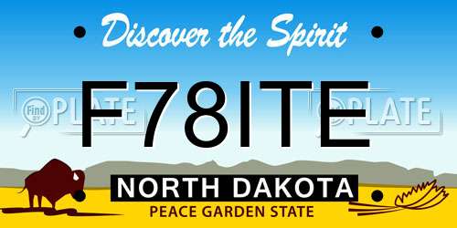 F78ITE North Dakota License Plate