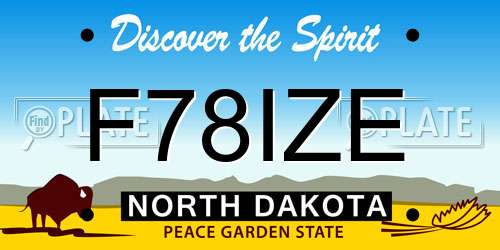 F78IZE North Dakota License Plate