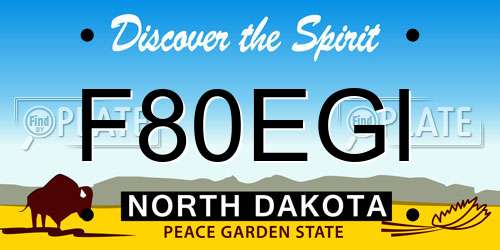 F80EGI North Dakota License Plate