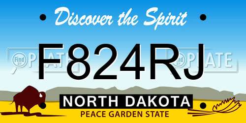 F824RJ North Dakota License Plate