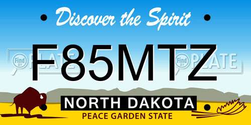 F85MTZ North Dakota License Plate