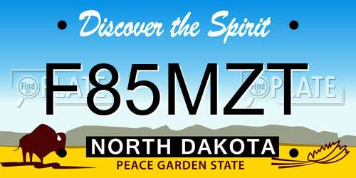 F85MZT North Dakota License Plate