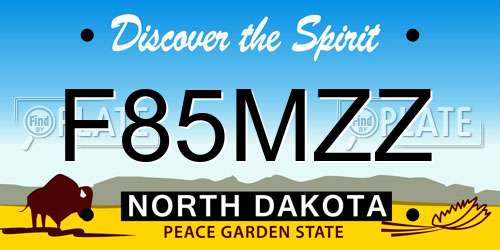 F85MZZ North Dakota License Plate