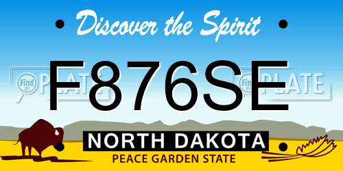 F876SE North Dakota License Plate