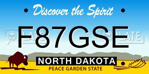 F87GSE North Dakota License Plate