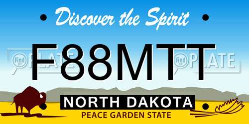 F88MTT North Dakota License Plate