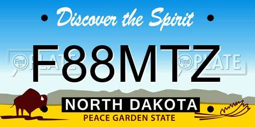 F88MTZ North Dakota License Plate