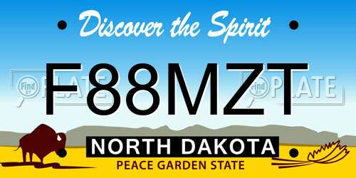F88MZT North Dakota License Plate