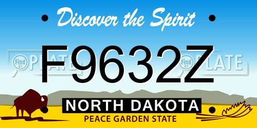 F9632Z North Dakota License Plate