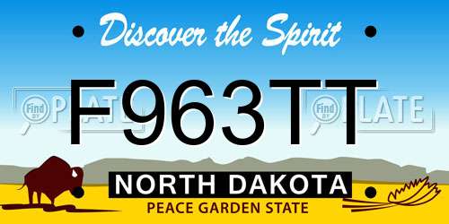 F963TT North Dakota License Plate