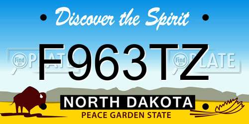 F963TZ North Dakota License Plate