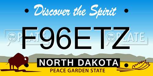 F96ETZ North Dakota License Plate
