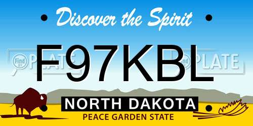 F97KBL North Dakota License Plate