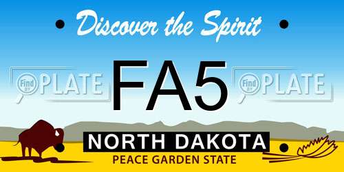 FA5 North Dakota License Plate