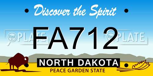 FA712 North Dakota License Plate