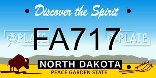 FA717 North Dakota License Plate
