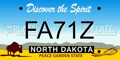 FA71Z North Dakota License Plate
