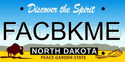 FACBKME North Dakota License Plate