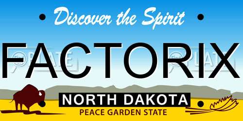 FACTORIX North Dakota License Plate