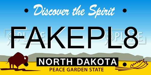 FAKEPL8 North Dakota License Plate