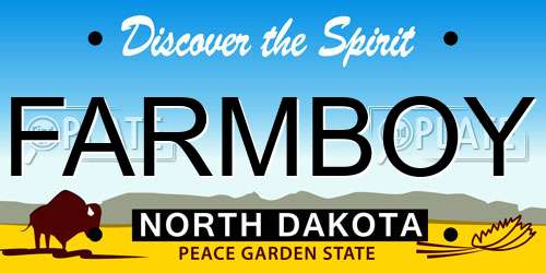 FARMBOY North Dakota License Plate