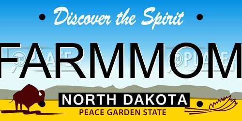 FARMMOM North Dakota License Plate
