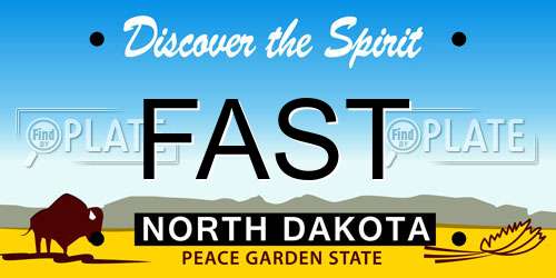 FAST North Dakota License Plate