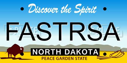 FASTRSA North Dakota License Plate