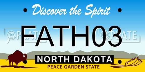 FATH03 North Dakota License Plate