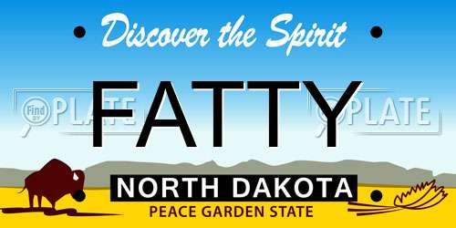 FATTY North Dakota License Plate
