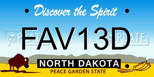 FAV13D North Dakota License Plate