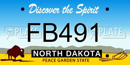 FB491 North Dakota License Plate