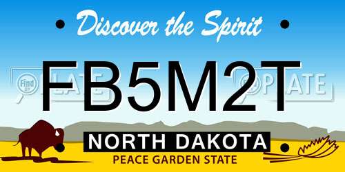 FB5M2T North Dakota License Plate