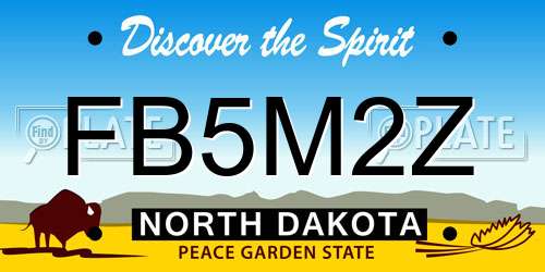 FB5M2Z North Dakota License Plate