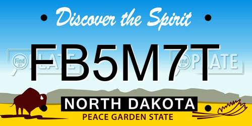 FB5M7T North Dakota License Plate