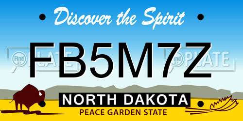 FB5M7Z North Dakota License Plate