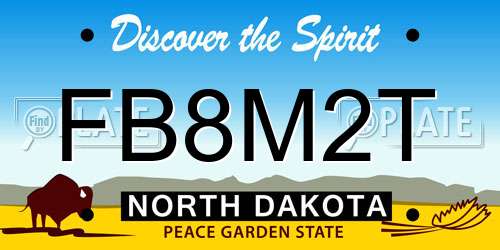 FB8M2T North Dakota License Plate